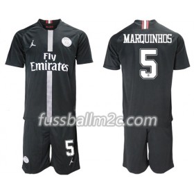 Fußballtrikots Paris Saint-Germain Marquinhos 5 Jodan Schwarz Kinder Ausweich Trikotsatz 2018-2019